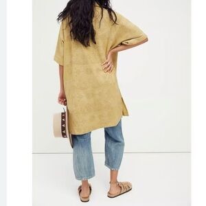 Free People Yin To My Yang Tunic Top, embroidered button down shirt Women’s XS